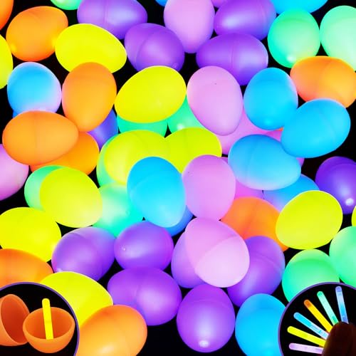 Easter Egg & Glow Stick Set - 200pcs Eggs + 300pcs Glow Sticks, Party Favors & Hunt Supplies - Variation of THIS listing