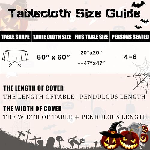 Halloween Spider Web Tablecloth 60 Inch Round Orange Waterproof Polyester - Variation of THIS listing