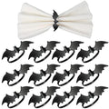 Halloween Bat Napkin Rings Set - Black Metal Table Decor for Parties