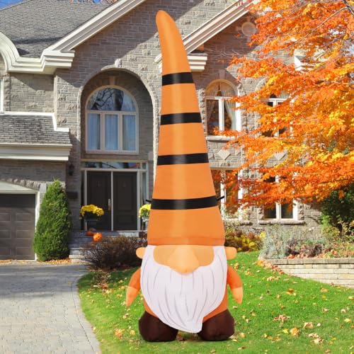 5Ft Thanksgiving Gnome Inflatable Yard Decoration with LED Lights