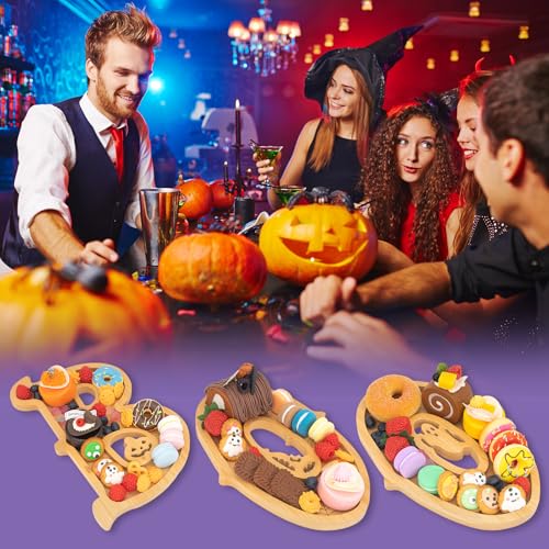 Halloween Wooden Charcuterie Board Set - BOO Letters with 14 Balloons - Party Table Decor