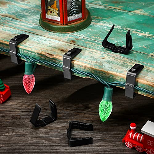 Christmas Light Clips Gutter Hooks - Black, 200 Pcs - Holiday Decoration
