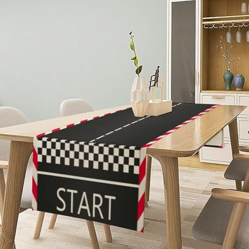 Racetrack Table Runner - Spring Racing Theme, 13x36in, Green - Sport Style