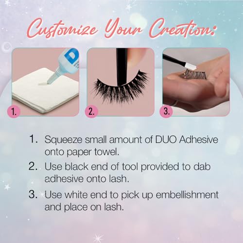 False Eyelashes Set with Rhinestones & Glitter - DIY Glam Lashes for Party & Events