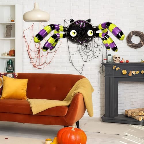 38 Inch Halloween Spider Balloon - Jumbo Matte Black Foil Decoration - Spider Variation