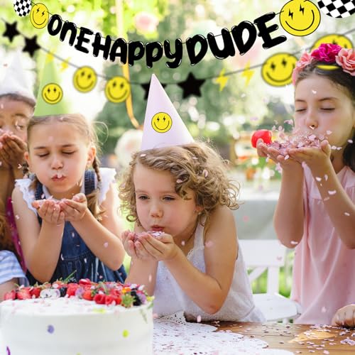 Happy 1st Birthday Banner Set - DIY Smile Face Decorations for Parties