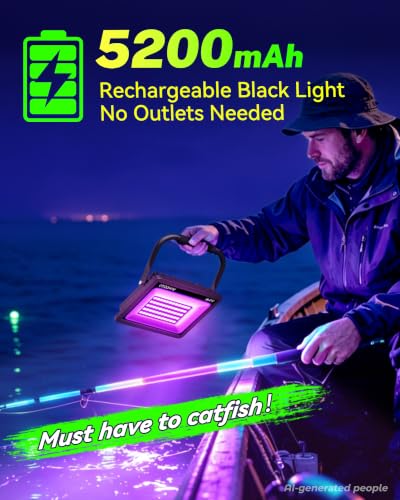 Rechargeable Black Light LED for Night Fishing Halloween Parties Portable Waterproof