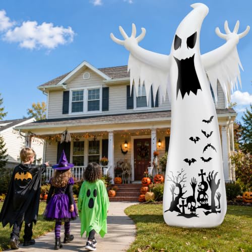 14 Ft Giant Halloween Inflatable Ghost Yard Decoration with Flame Light