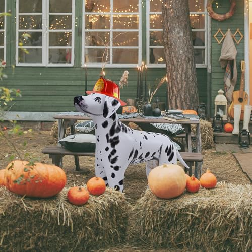 Inflatable Dalmatian Dog Decor Figure - 39" Black & White Pet Toy & Party Prop - Variation: Dalmatian Black/White
