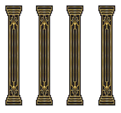 Great 20's Column Pull-Down Cutouts - 4 Pack Art Deco Roaring 20s Decorations
