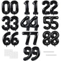 Number 2 Set Black 16 Inch Foil Balloons - 20 Pcs for Celebrations