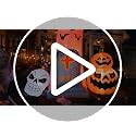 Giant 12FT Spooky Ghost Inflatable Halloween Decoration with Skull Tombstone & Colorful LED Lights - Red Variation
