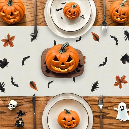 Halloween Table Runner Ghost Pumpkin Cow 13 x 60 Inches Seasonal Kitchen Decor