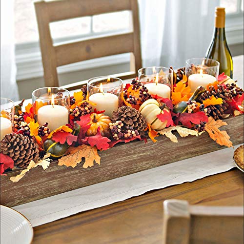 156 Pcs Autumn Mini Pumpkins Pine Cones Fall Thanksgiving Decorations Set - DIY Fall Decor