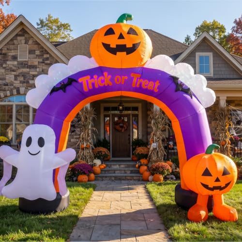 10.5FT Halloween Inflatable Pumpkin Archway for Outdoor Yard Decorations