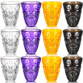 16 Pack Skull Shot Glasses - Unbreakable Plastic Cups for Halloween Party Favors
