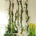 78-Inch Bendable Fake Tree Trunk with Moss and Green Leaves Wall Hanging