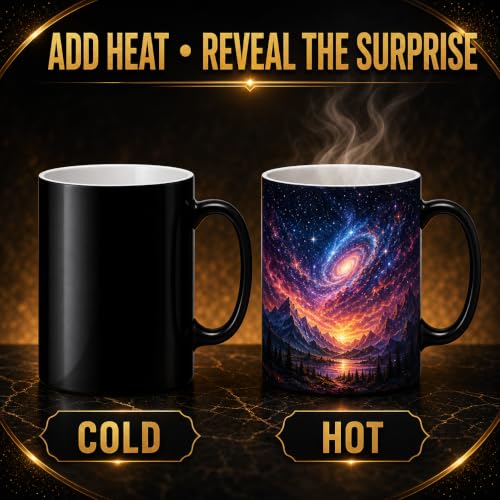 11oz Color Changing Sublimation Coffee Mug Set with White Boxes - Heat Reveal Magic Cups