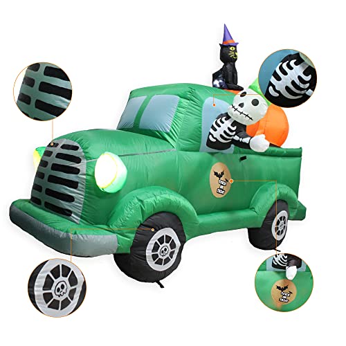Halloween Inflatable Ghost Car Decoration with LED Lights - 7.5FT, Mixed Variations