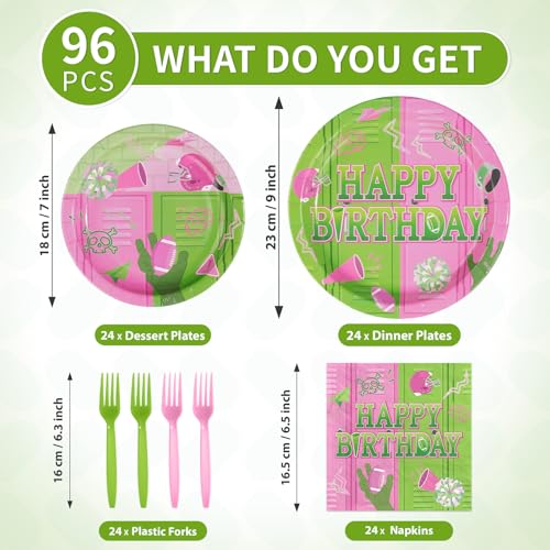Pink-Green School Birthday Party Decorations Set - Serves 24 - Princess & Witch Theme
