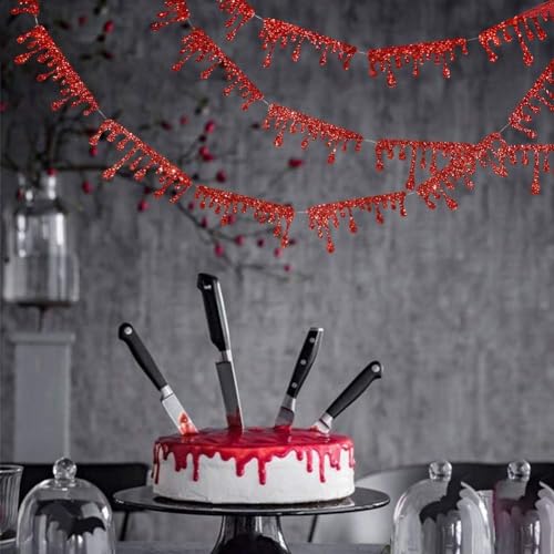 Halloween Blood & Rose Garland Decorations Bundle for Party Decor