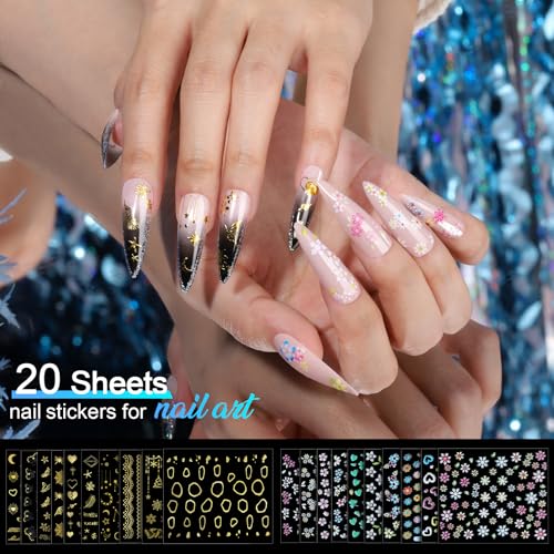 Nail Art Charms and Rhinestones Kit with Stickers, Gems, Pearls & Tools