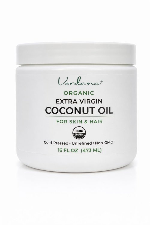 Verdana Extra Virgin Organic Coconut Oil for Skin – Rich Daily Moisturizer for Body & Dry Skin, Also for Hair Care – Unrefined, Cold Pressed, USDA Organic, 16 fl oz Jar