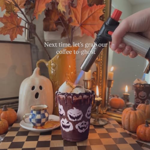 Halloween Pumpkin Cups with Lids - 12 oz, 50 Pack, Pumpkin Variation
