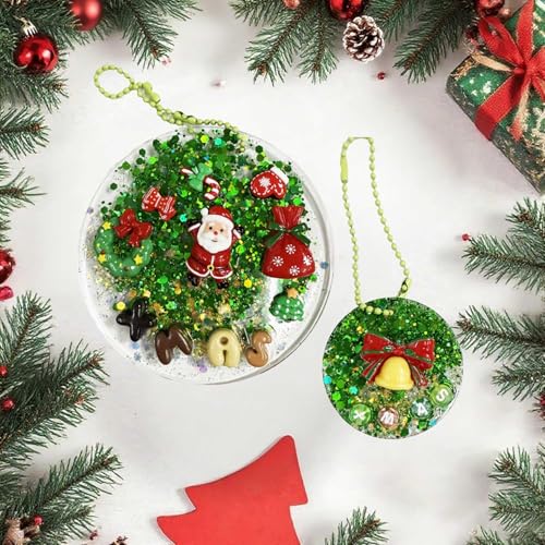 Set of 4 Round Resin Mold for Christmas & Halloween Ornaments - Silicone Jewelry & Keychain Molds