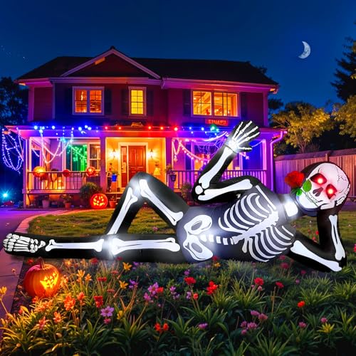 10FT Inflatable Skeleton Halloween Decoration with LED Lights for Outdoors