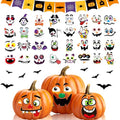 Hying Halloween Pumpkin Stickers Style 3 - Skeleton Joker Face Self-Adhesive DIY Decals for Party Decorations