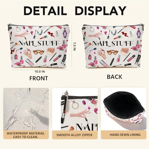 Multicolor Nail Tech Makeup Bag - Travel Organizer Cosmetic Pouch
