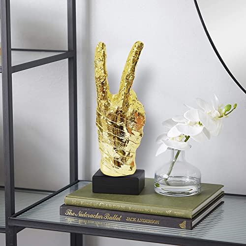 Silver Hand Gesture Desk Statue - Funny Finger Sculpture for Halloween Prank - Yeah-Gold