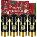 Black Deer Head Shot Glass Set of 4 with Christmas Gift Box - Rustic Wildlife Liquor Cups