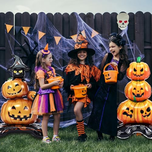 Halloween Pumpkin Foil Balloons Set - 55 Inch Standing Decor for Party