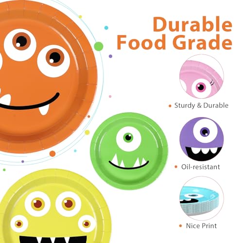 Colorful Face Plates 60Pcs 9-inch Cartoon Paper Plates for Birthday Party