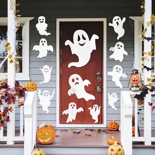 24Pcs Halloween Ghost Wall Stickers - 3D Reusable Spooky Decals for Home & Party