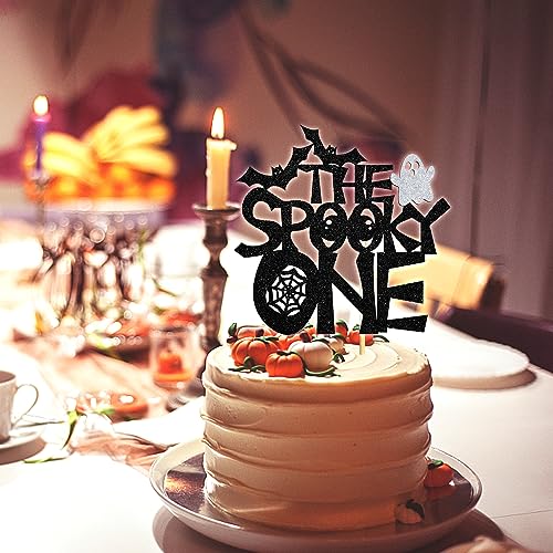 Halloween Ghost Spider First Birthday Cake Topper - Spooky Party Decor