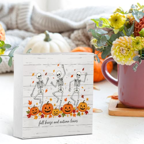 Funny Fall Halloween Pumpkin Sign Home Office Decor Autumn Decorations - Autumn Leaves Variation