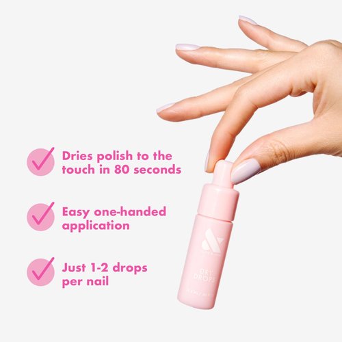 Olive & June Quick Drying Polish Drops - Touch-Dry in 80 Seconds | Vegan & Cruelty-Free with Jojoba Oil