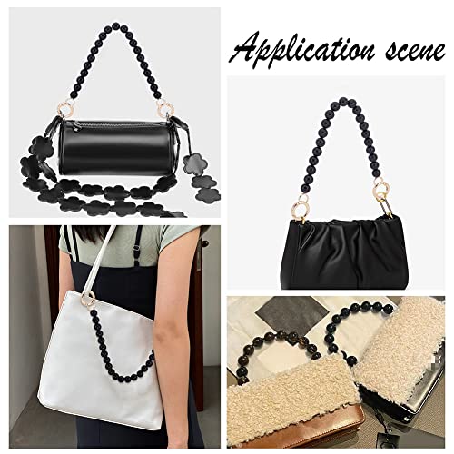 Black 11.8 Inch Imitation Pearl Bag Chain with Gold Clasps for Handbags & Clutches - Variation of THIS listing