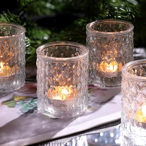 36pcs Clear Votive Candle Holders Set - Glass Tea Light Holders for Wedding and Home Decor - Uniform Size