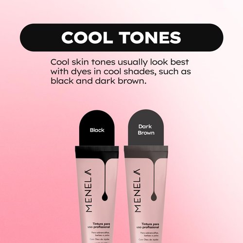 Menela Eyebrow Color Gel – Temporary Brow Enhancer with Jojoba Oil – Mixable Shades – Vegan & Ammonia-Free – Safe for Sensitive Skin – 20 ml (Black)