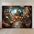 Halloween Castle Backdrop 8x6ft Haunted House Photo Booth Banner - Castle / 8x6ft