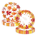 Maple Leaf Fall Paper Plates Set - 50 Disposable 7 Inch Party Supplies