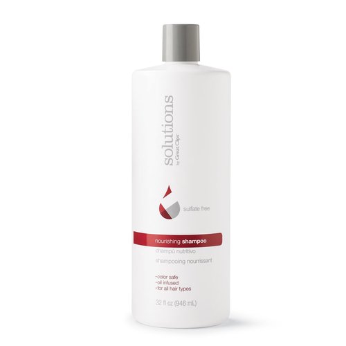 GREAT CLIPS Solutions Nourishing Shampoo 32 fl oz | Argan Oil | Sulfate and Paraben Free | Moisturizes and Restores Shine | Safe for Color-treated Hair