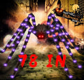 Giant Lighted Halloween Spider Decoration - 6.6FT Outdoor Creepy Yard Prop with 90 LEDs