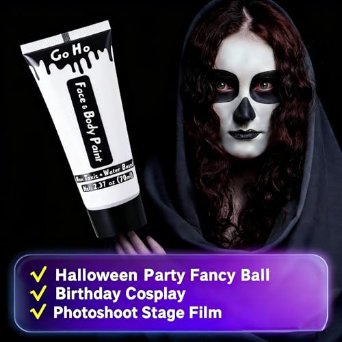 Halloween Makeup Kit - Black and White Face & Body Paint Set - Variation of White+Black