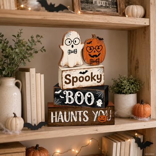 Halloween Pumpkin Ghost Decor Indoor - Boo Variation, Farmhouse Halloween Decorations
