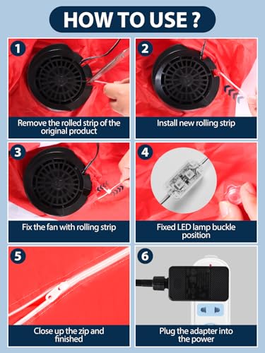 2 Pack 2.5A Inflatable Air Blower with 12V/3A Adapter & Colorful LED Lights - Variation of 2.5A/2P